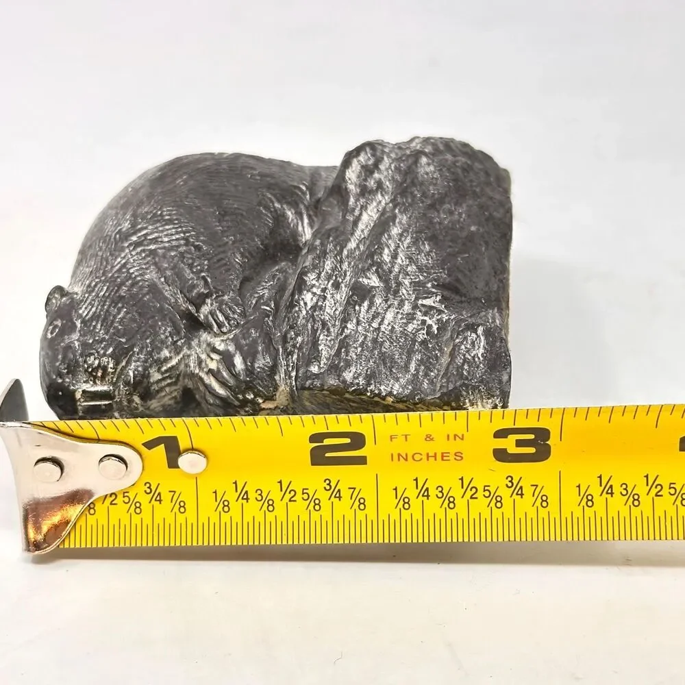 Vintage Wolf Original Beaver Figurine Canada Soapstone Style Art Sculpture